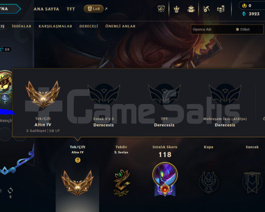 EUW 3 WİN İLE P2-P1 MMR HANDMADE 11 SKİN ACC!!