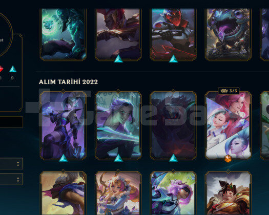 EUW P2-P3 MMR 14 SKİN +31/-17 HANDMADE ACC!!