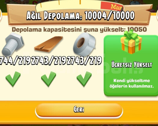 HAY DAY 110 LVL 10000 AGİL 5000 AMBAR DEPOLU OYUN