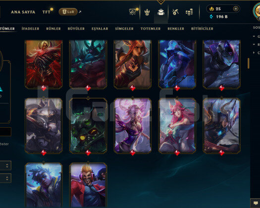 EUW /567 LEVEL / 165 SKİN / 168 HERO +MAİL+196K ÖZ