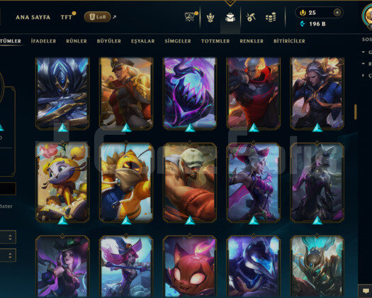 EUW /567 LEVEL / 165 SKİN / 168 HERO +MAİL+196K ÖZ