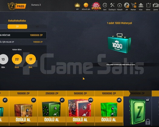 120.000+ Materyal + 370K ZP + 61 Level Zula Hesabı