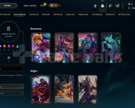 56 LVL 35 Şampiyon 8 Kostüm Eski Hesap