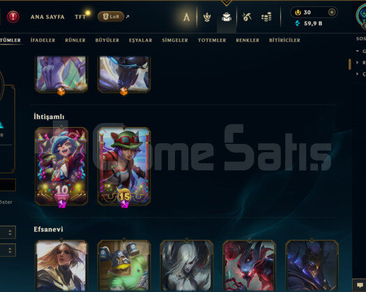 EUW / 246 LEVEL / 331 SKİN / FUL HERO +MAİL+59K ÖZ