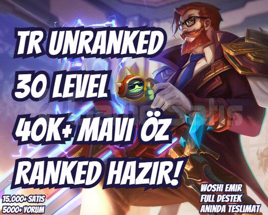 DERECELİ HAZIR! TR 40K+ M. ÖZ VIP 30 LVL UNRANKED