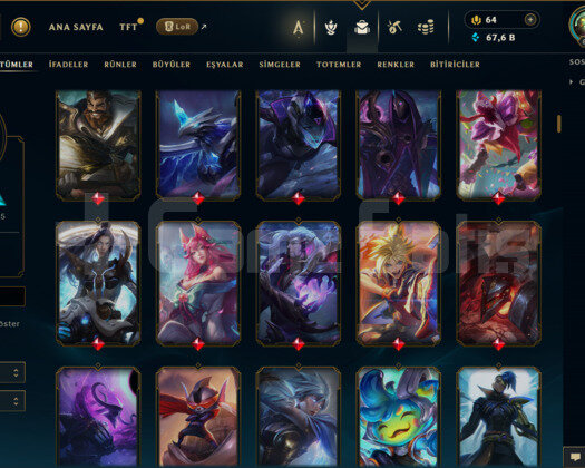 EUW / 674 LEVEL / 280 SKİN / 166 HERO +MAİL