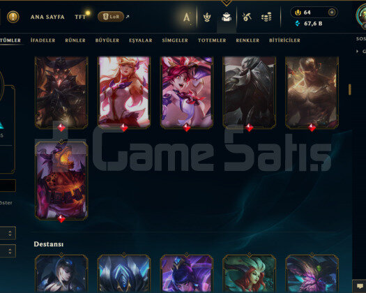 EUW / 674 LEVEL / 280 SKİN / 166 HERO +MAİL