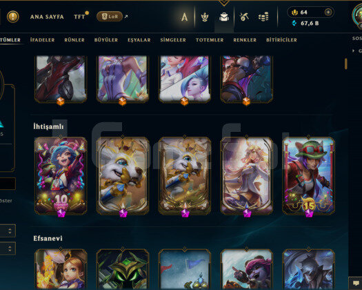 EUW / 674 LEVEL / 280 SKİN / 166 HERO +MAİL
