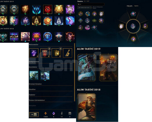 62 lvl 36 Şampiyon 3 Skin Eski Hesap 2018