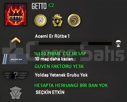 CS2 Prime | 3 Madalya | Yeşil Faktör + Garanti
