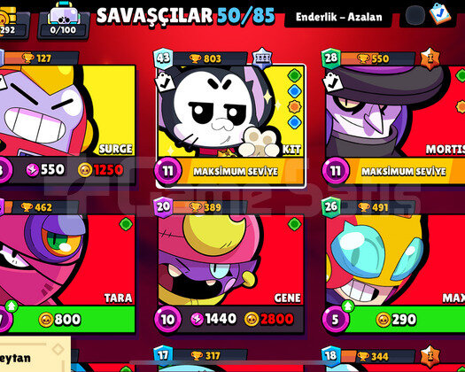 BRAWL STARS SATILIK HESAP KİTT SURGE 17292 KUPA