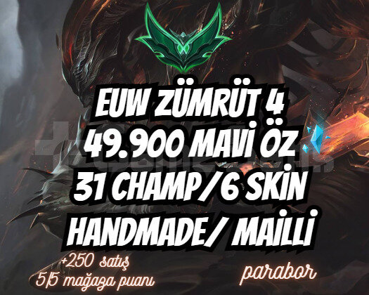 Euw Zümrüt 4 / 49.900 Mavi Öz / Handmade /Mailli