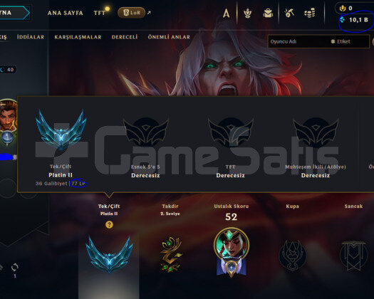 EUW Z1-D4 MMR 1 MAÇA P1 5 SKİN ACC!! 10K M.Ö