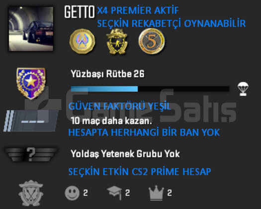 CS2 Prime | Premier Aktif | Yeşil Faktör + Garanti