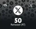 Twitter (X) 50 Retweet (RT)
