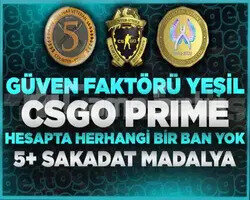 CS2 Prime | 3 Madalya | Yeşil Faktör + Garanti