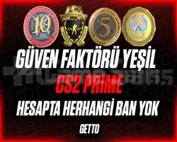 CS2 Prime | 4 Madalya | Yeşil Faktör + Garanti