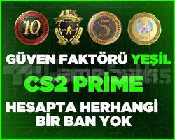 CS2 Prime | 4 Madalya | Yeşil Faktör + Garanti