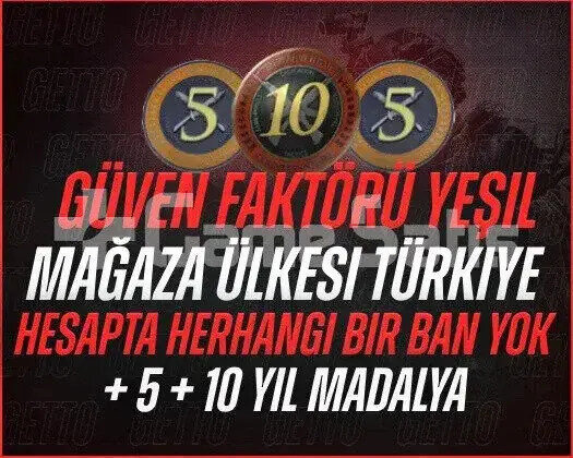 10 + 5 YIL TECRÜBE JETONLU MAĞAZA TR CS2 DİGİT ACC