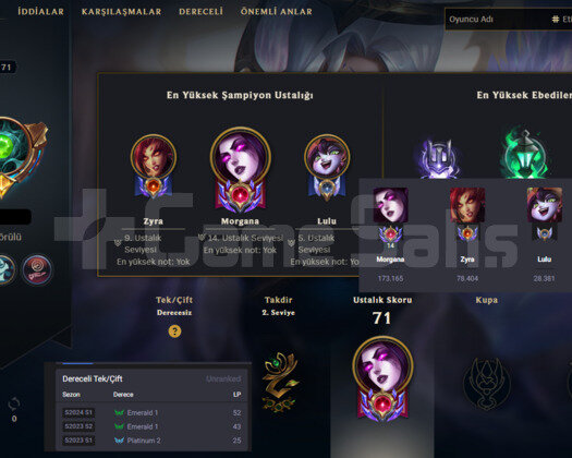 31K MAVİ ÖZ 71 LVL S14 EMERALD 173K MORGANA