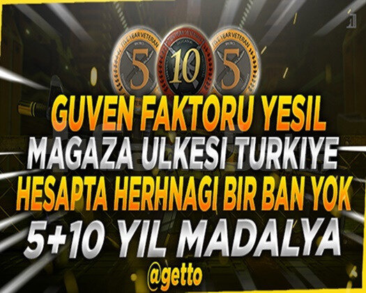 10 + 5 YIL TECRÜBE JETONLU MAĞAZA TR CS2 DİGİT ACC