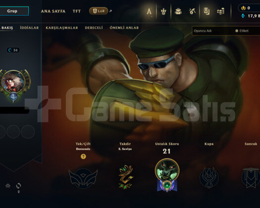 TR BANSIZ 17.9K MAVİ ÖZ 36 LVL LOL HESABI