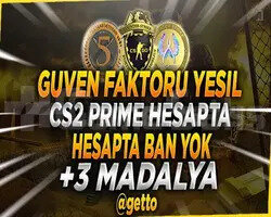CS2 Prime | 3 Madalya | Yeşil Faktör + Garanti