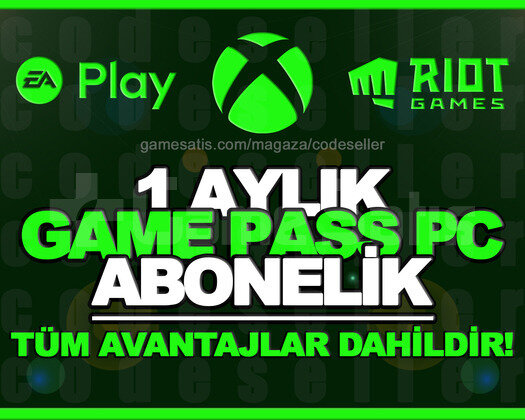 GAME PASS PC + EA PLAY + RIOT GAMES | 1 AYLIK