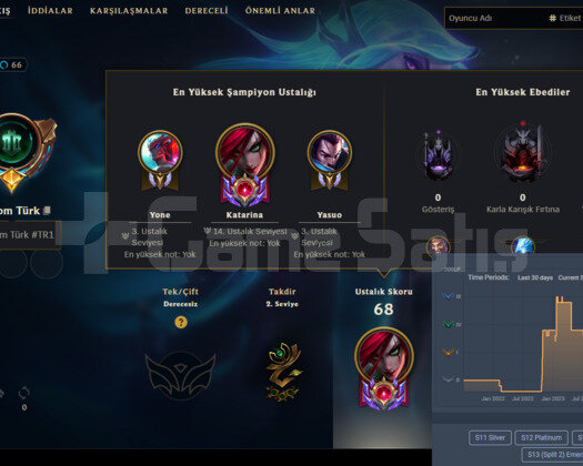 TR 2023 DIA YUKSEK MMR 15 SKIN LOL HESABI