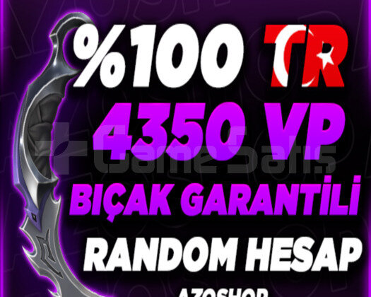 100 TR 4350+VP BIÇAK GARANTİLİ RANDOM HESAP