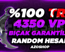 100 TR 4350+VP BIÇAK GARANTİLİ RANDOM HESAP