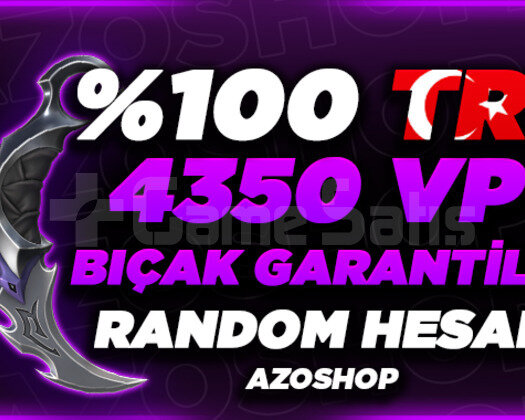 100 TR 4350+VP BIÇAK GARANTİLİ RANDOM HESAP