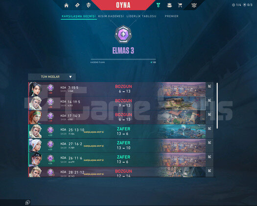 TR - MAİL DEĞİŞEN - ELMAS 3 - YUKSEK MMR
