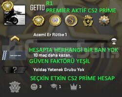CS2 Prime | 5 Madalya | Yeşil Faktör + Garanti