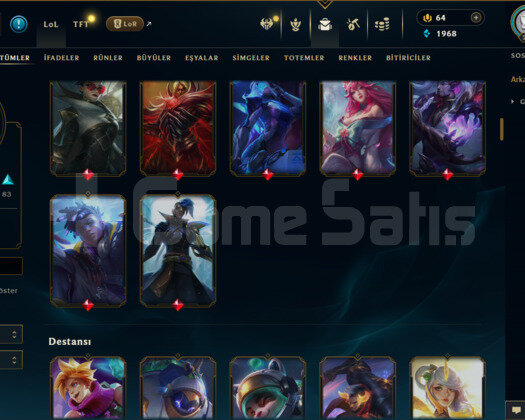 283 LEVEL / 158 SKİN / 150 HERO +MAİL +6750 SATIŞ