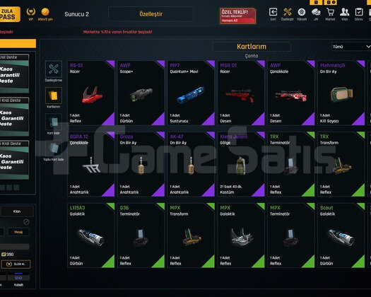 166.000 ZPli 47 Level +6 Set Zula Hesabı