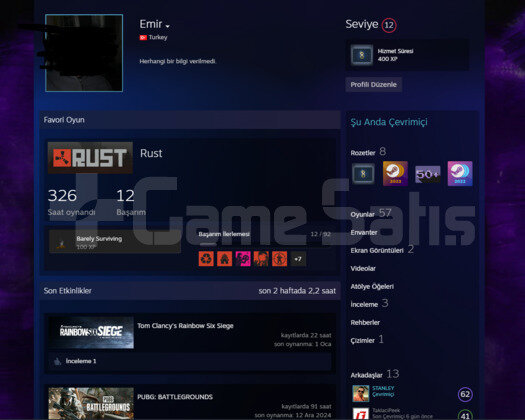 Mail değişen 100 dolar değerinde steam hesabı