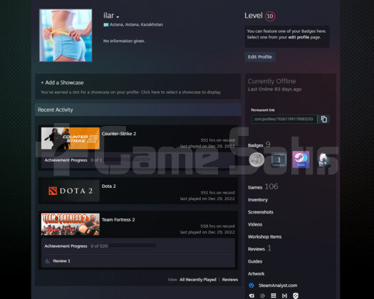 STEAM YORUM FAVORI BEĞENİ BOTU İÇİN 1 ADET HESAP
