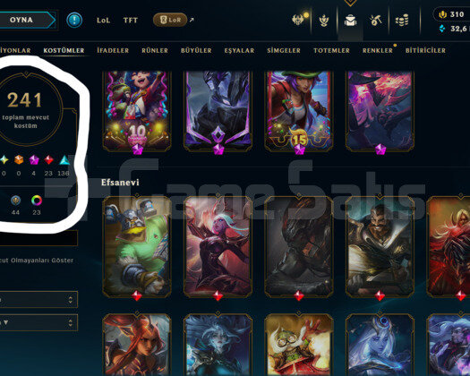 311 LEVEL / 241 SKİN / FUL HERO +MAİL +6800 SATIŞ