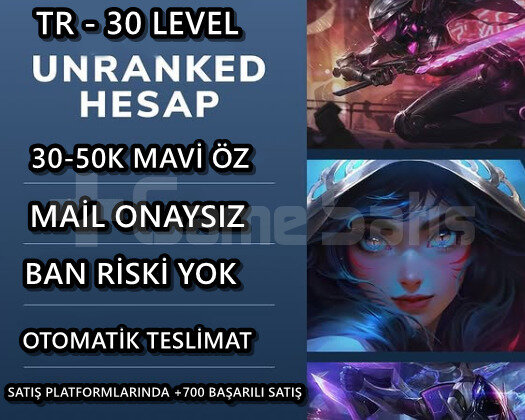 TR 30-50K MAVİ ÖZ - UNRANKED | MAİL ONAYSIZ
