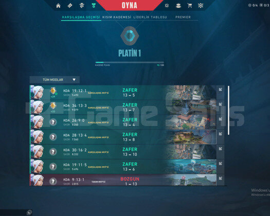 YENİ SEZON PLAT 1  - MAİL DEĞİŞEN - YÜKSEK MMR