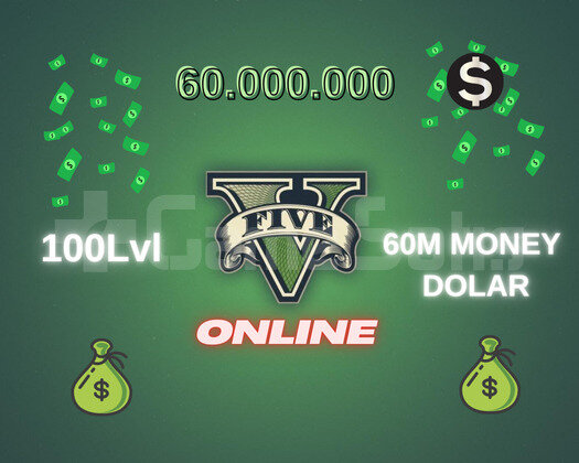 GTA 5 Online 60M +100 Lvl Full Unlock+ BONUS MONEY