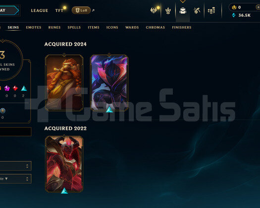 TR Unranked | 3 Kostüm - 36K Mö | LoL Hesap