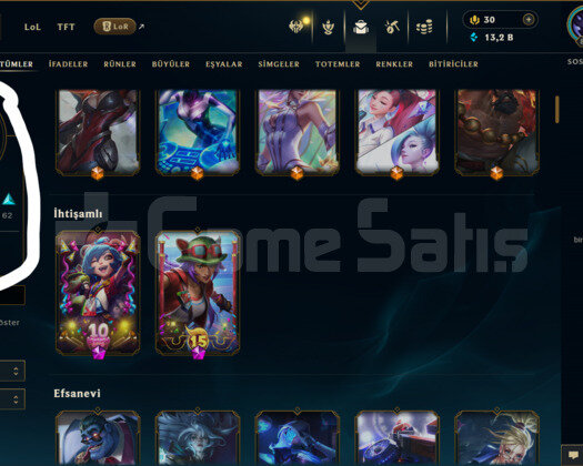 852 LEVEL / 145 SKİN / FUL HERO +MAİL +7000 SATIŞ