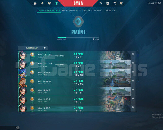 YENİ SEZON PLAT 1 - MAİL DEĞİŞEN - YÜKSEK MMR