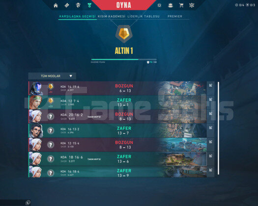 VALORANT GOLD GÜZEL SKİNLERİ OLAN MAİNLEMELİK ACC