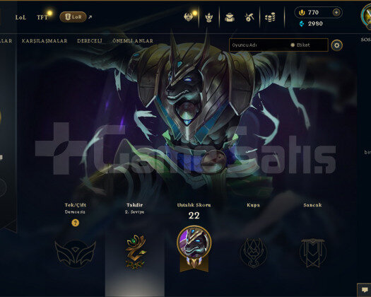 TR 34 LVL 770 RPLİ UNRANKED HESAP