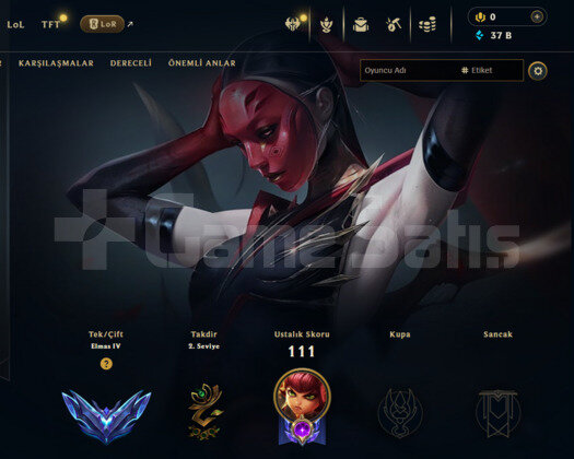 EUW DİA 4 +30 LP GAİN 65 WR MASTER MMR HESAP