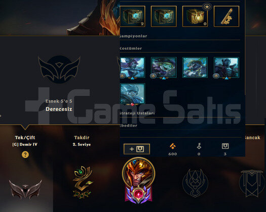 EUW 2012 NADİR SİMGELİ İRON 4 30SKIN 100HERO