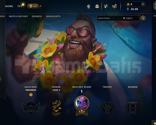 EUW Unranked | 1 Kostüm - 36K Mö | LoL Hesap